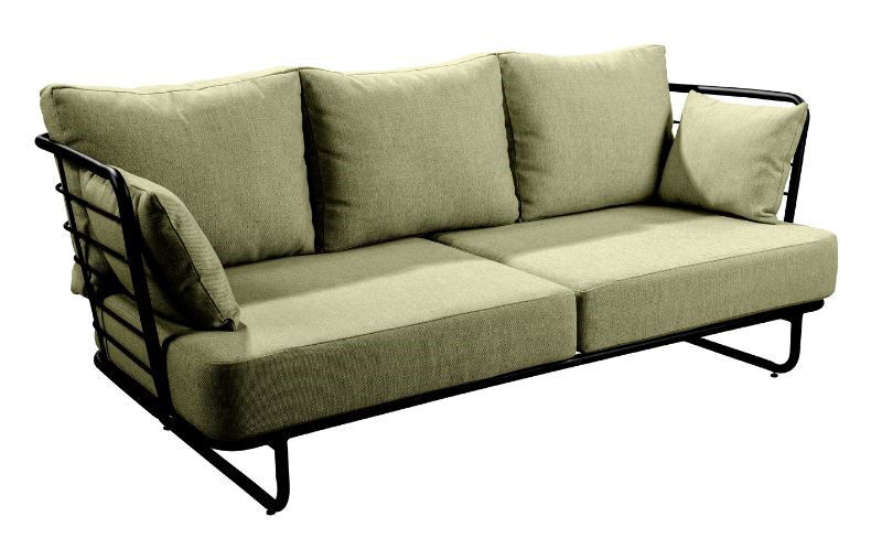 Taiyo sofa 3 seater alu black emerald green Yoi