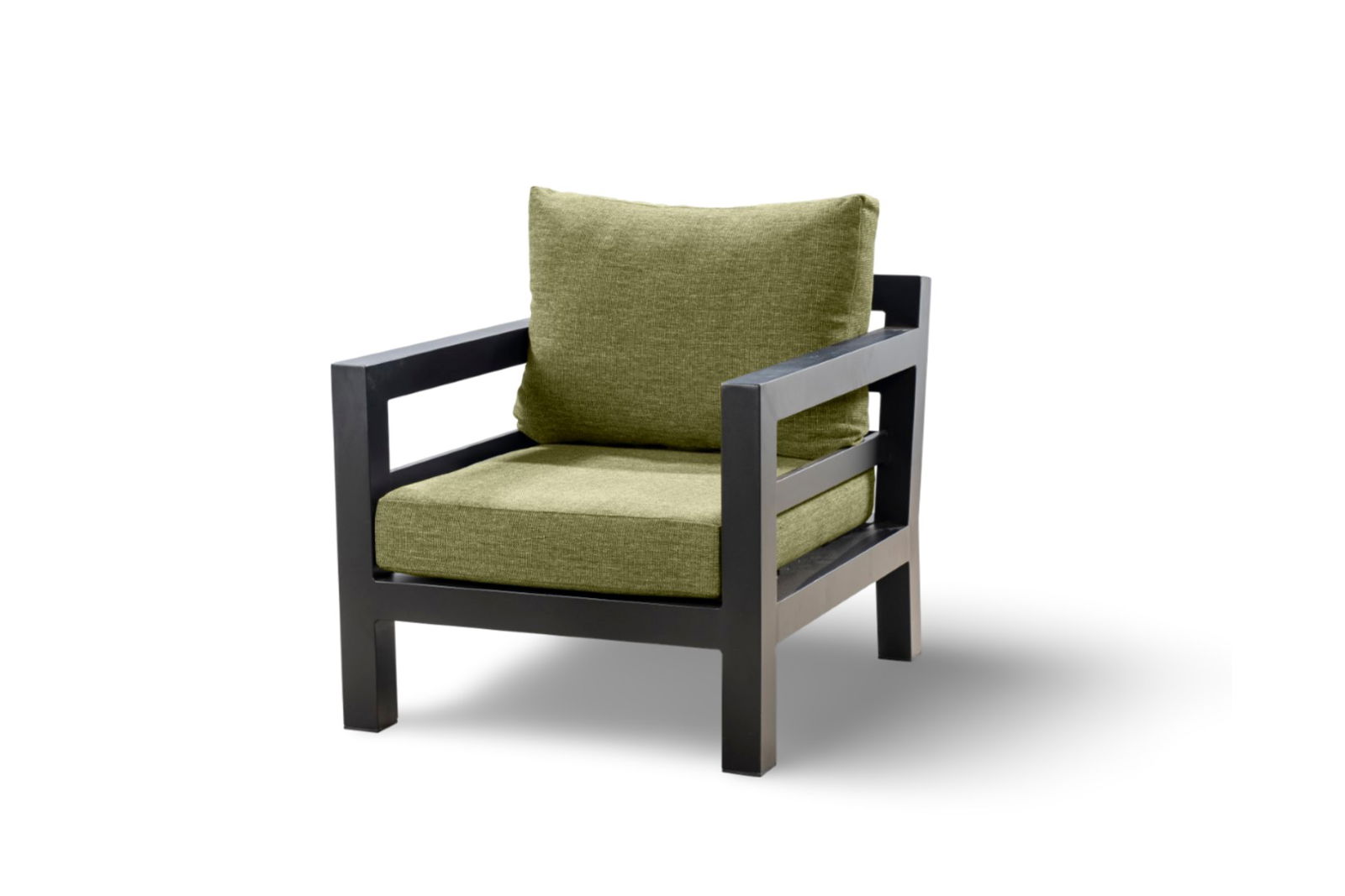 Midori lounge chair black 80x91 cm inclusief emerald green kussen - Yoi