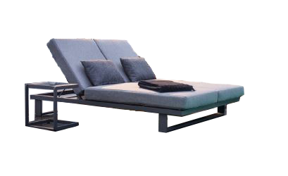 Kazoku duo lounger alu dark grey mixed grey Yoi