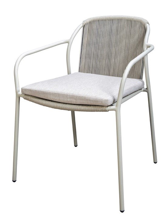 Vedella stackable dining chair aluminium salix/rope salix - Yoi