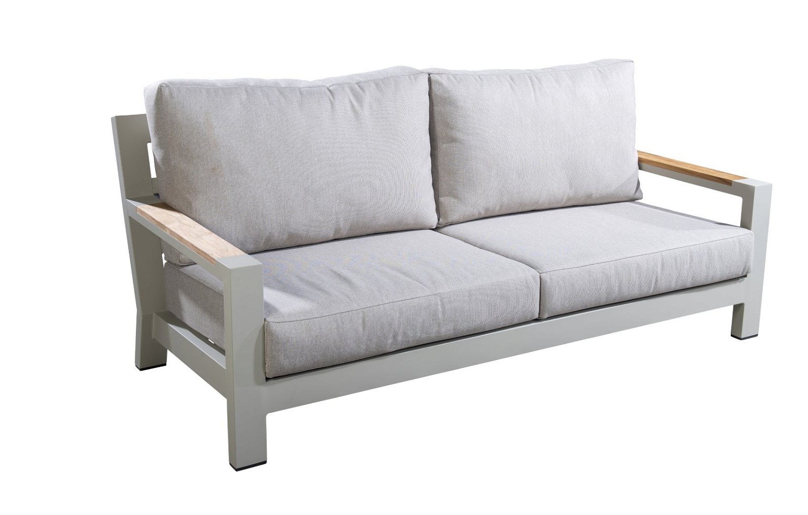Bango sofa 3 seater aluminium salix/teak/flax beige AW - Yoi
