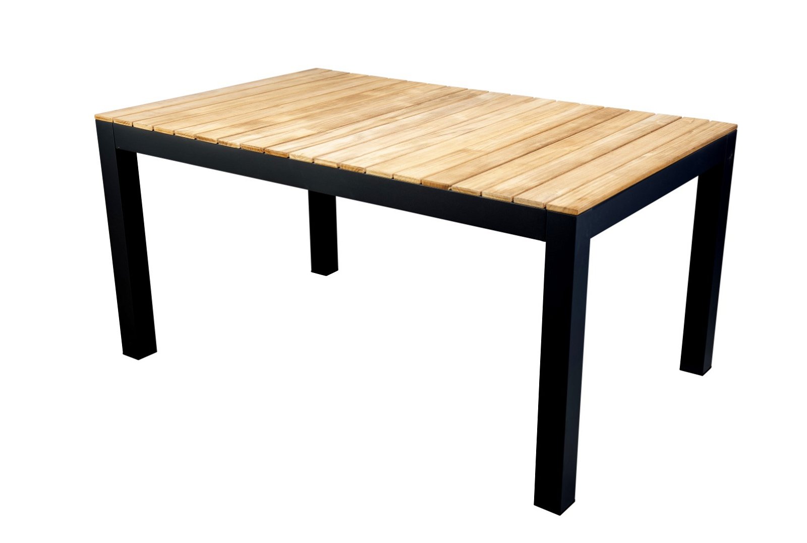 Midori low dining table 148x90 cm aluminium black/teak - Yoi