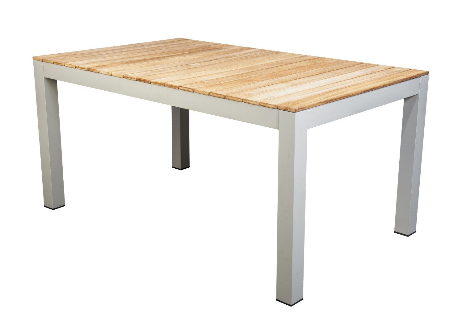 Midori low dining table 148x90 cm aluminium salix/teak - Yoi