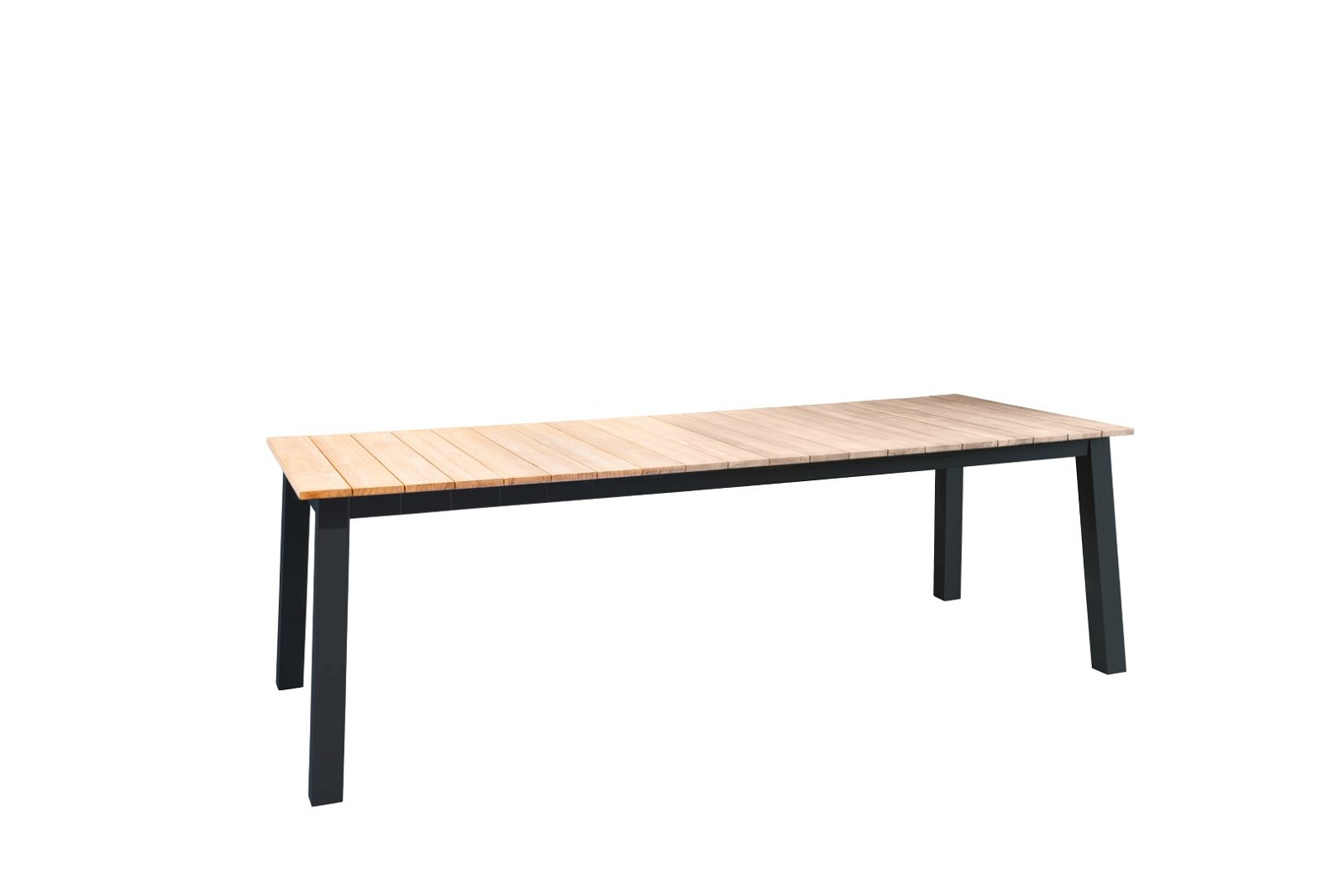 Muro dining table 236x90 cm aluminium dark grey/teak - Yoi