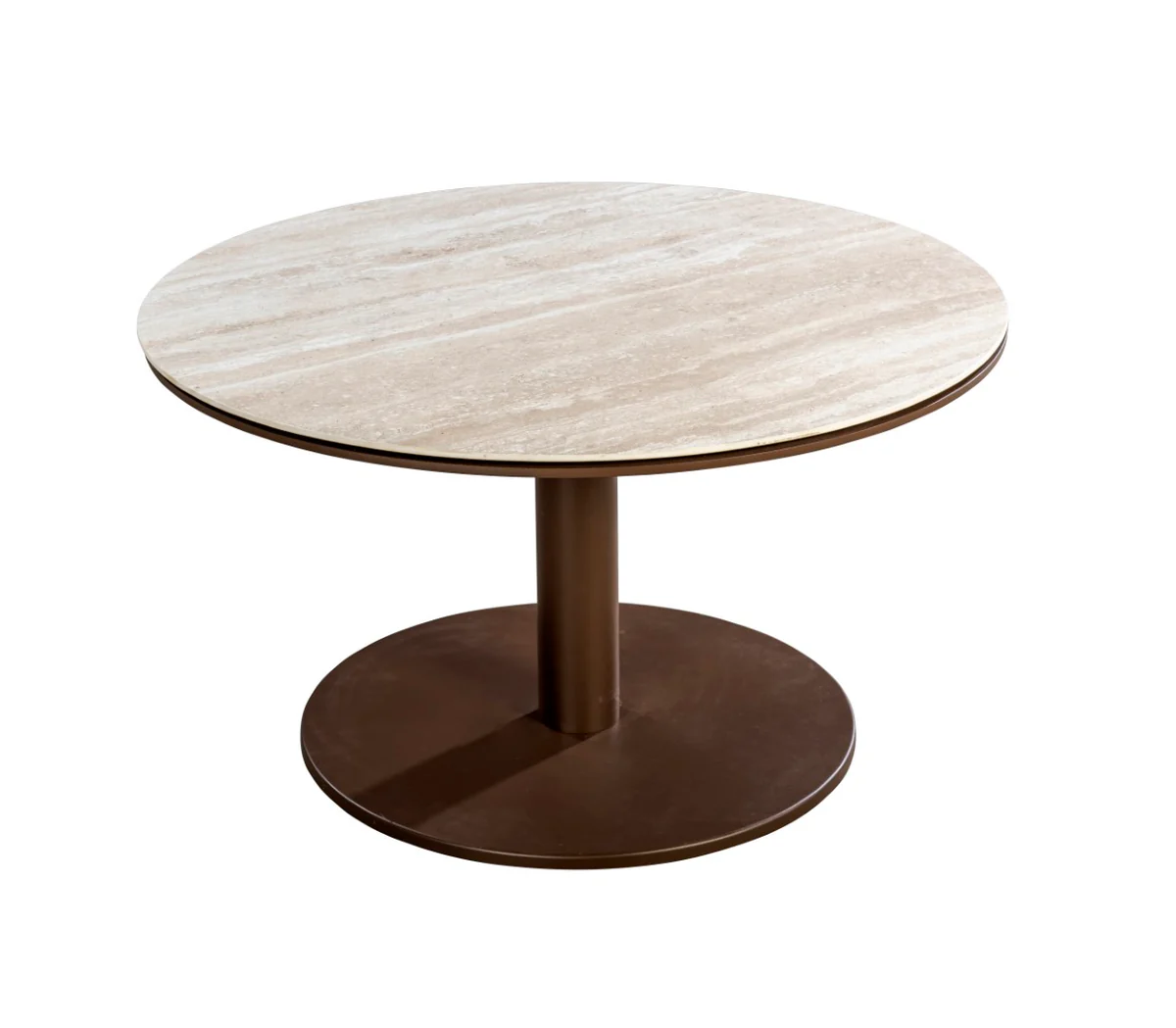 Yoi Millor side table dia. 80x40 cm aluminium bronze/travertin - 