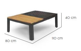 Tierra outdoor Queens Lounge Coffee tafel Small Teak  - 