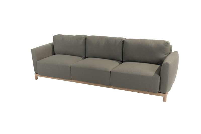 Yara 3 zits lounge bank brushed teak met 11 kussens 4SO 4SO