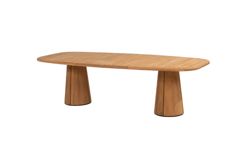 4so Taste Capri low dining tafel teak barrel 240 x 110 cm - 