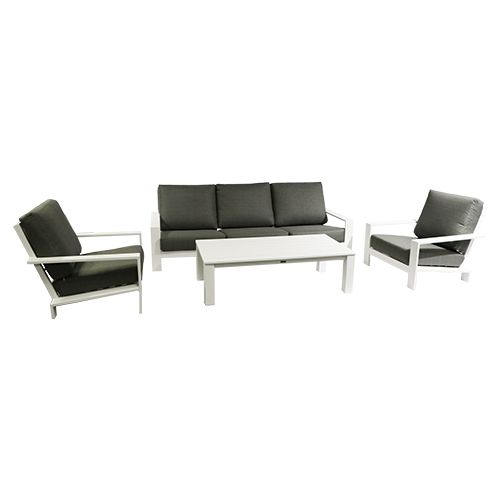 Lincoln Sofa Loungeset Wit Mosgroen Garden Impressions