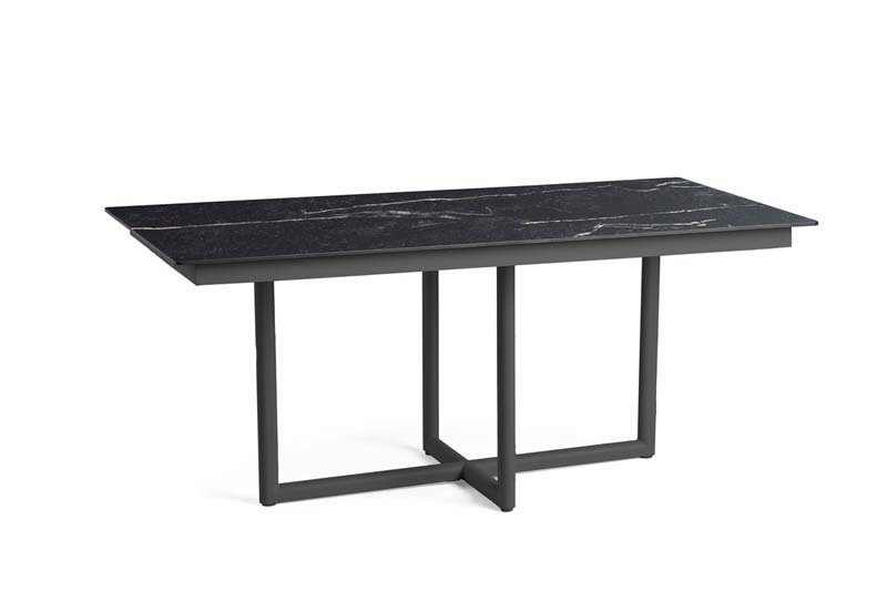 Tierra outdoor Rivera dining tafel trespa marble charcoal 150 x 90 cm  - 