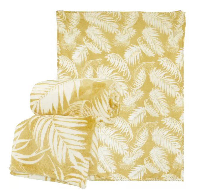 Unique living Plaid fien l200b150 cm zachtgeel  - 