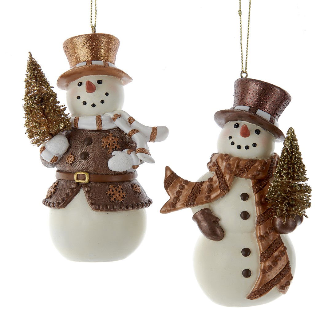 4.5 inch Resin Enchanted Forest Snowman Orn 2/Asstd. 7,62x5,08x11,43 cm kerstornament - Kurt S. Adler