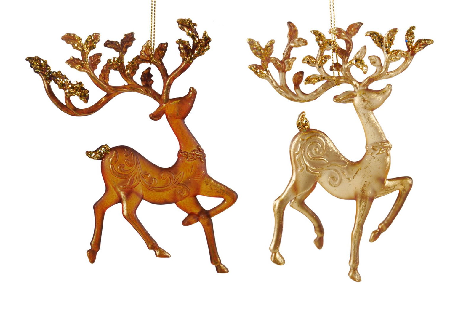 5.8 inch Reindeer Orna X 2. 5x5x10 cm kerstornament - Kurt S. Adler