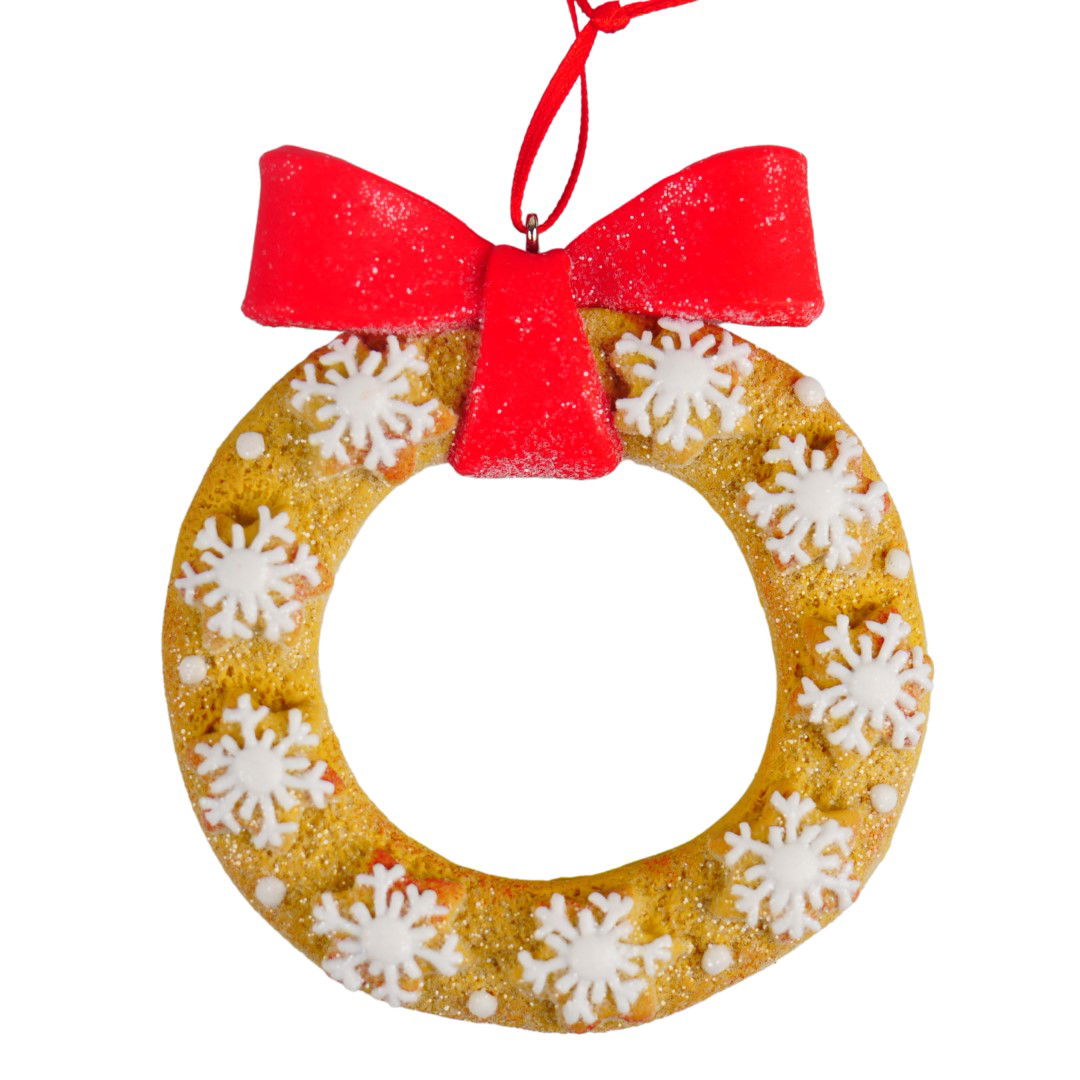 3.625 inch H Clay Dough Cookie Wreath Orna. 5x5x10 cm kerstornament - Kurt S. Adler