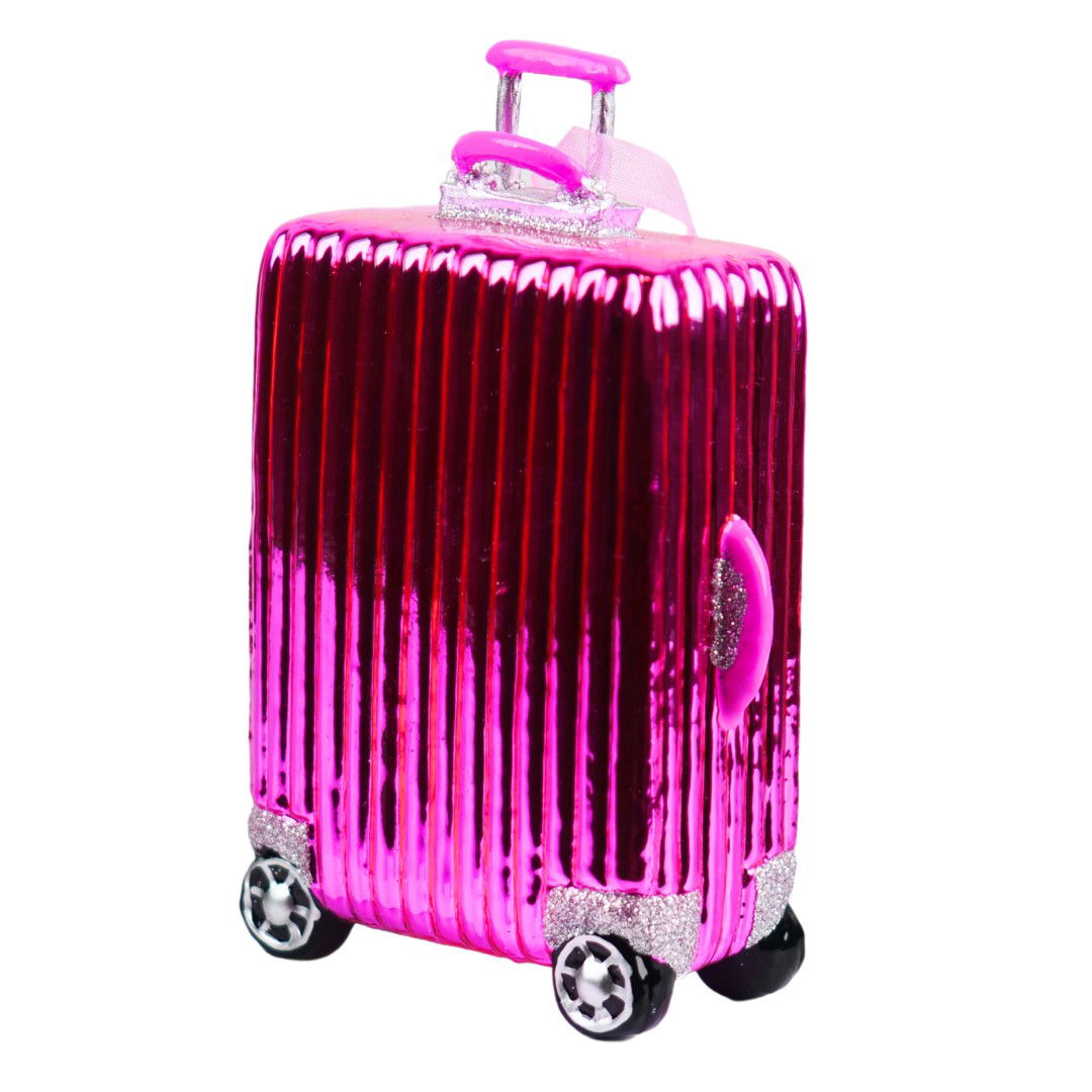5.25 inch Glass Suitcase Orna. 5x5x10 cm kerstornament - Kurt s. Adler