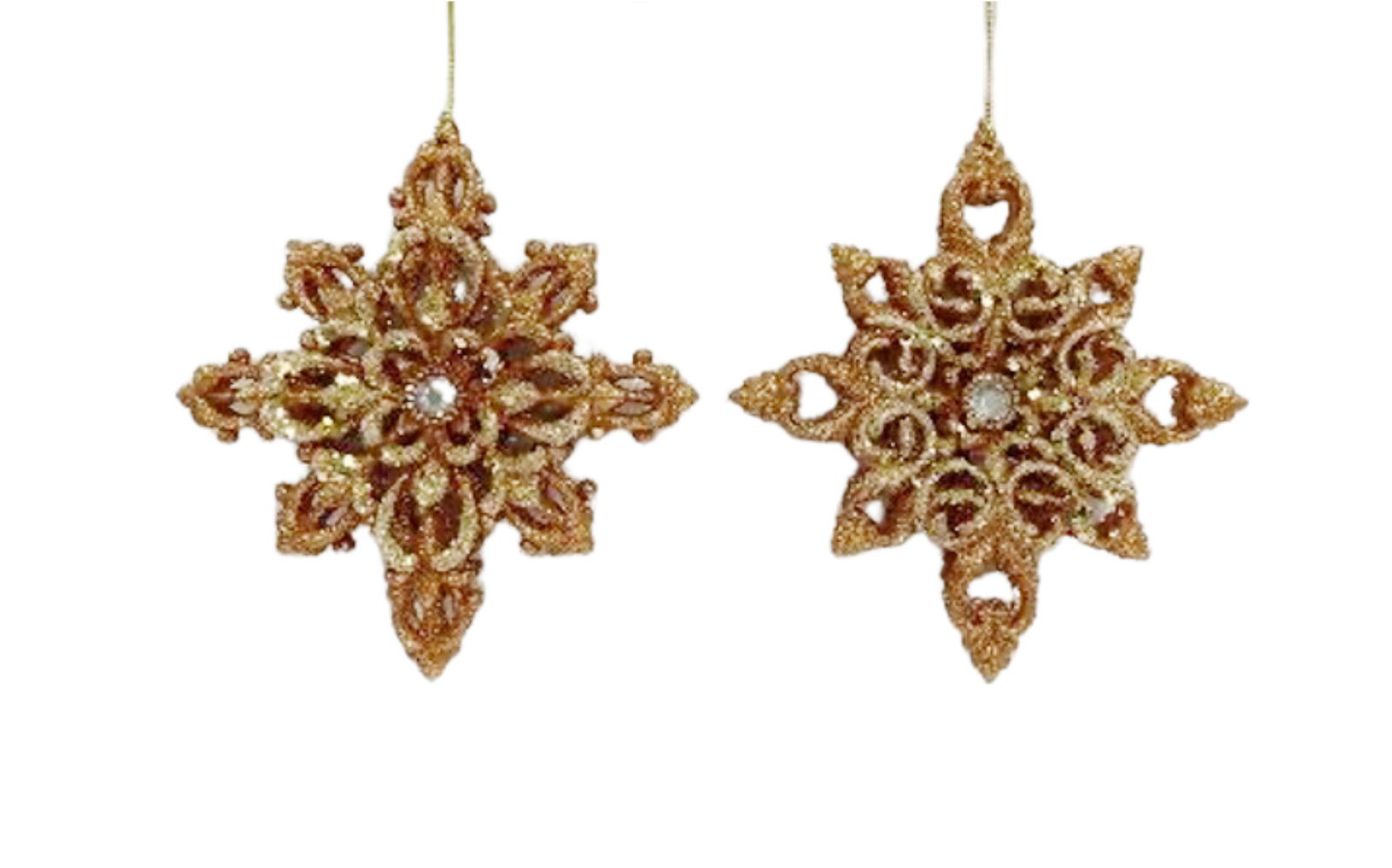 5.5 inch Snowflake Orna X 2. I 5x5x10 cm kerstornament - Kurt S. Adler