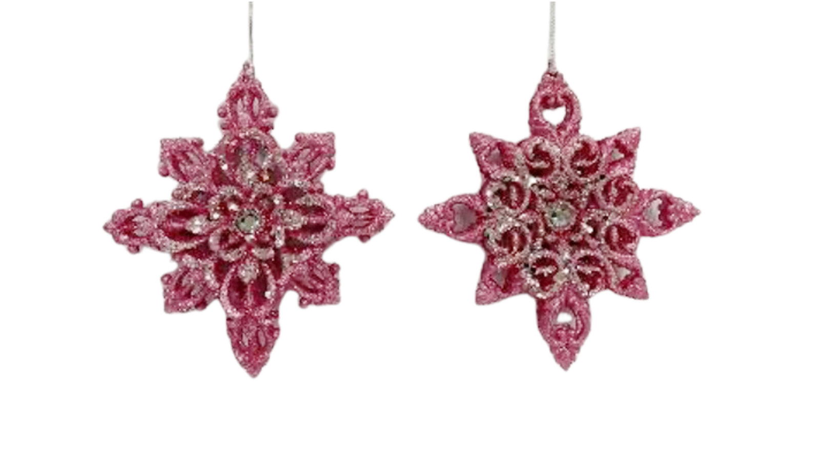 5.5 inch Snowflake Orna X 2. II 5x5x10 cm kerstornament - Kurt S. Adler