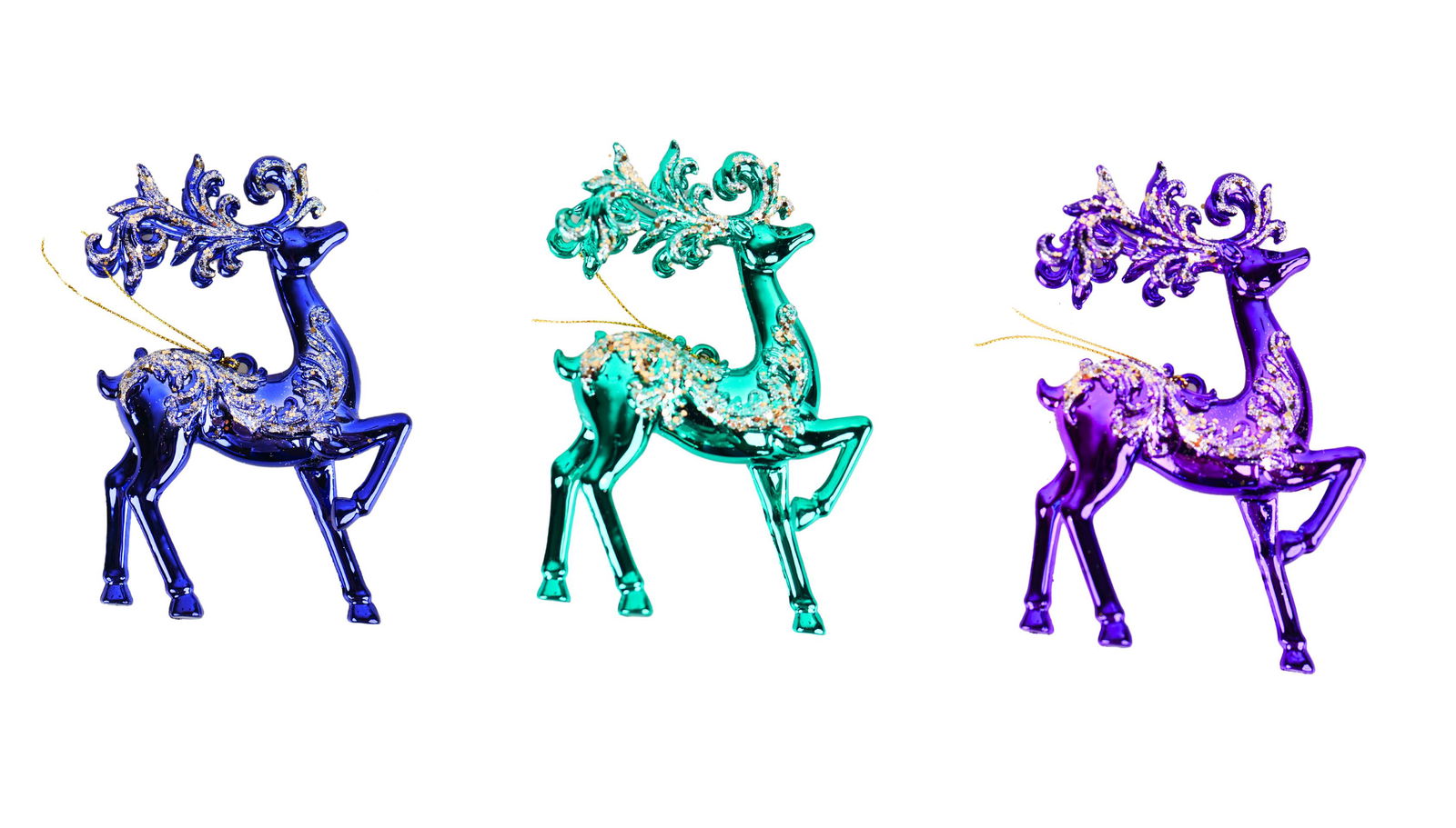 5.6 inch Reindeer Orna X 3. 5x5x10 cm kerstornament - Kurt S. Adler