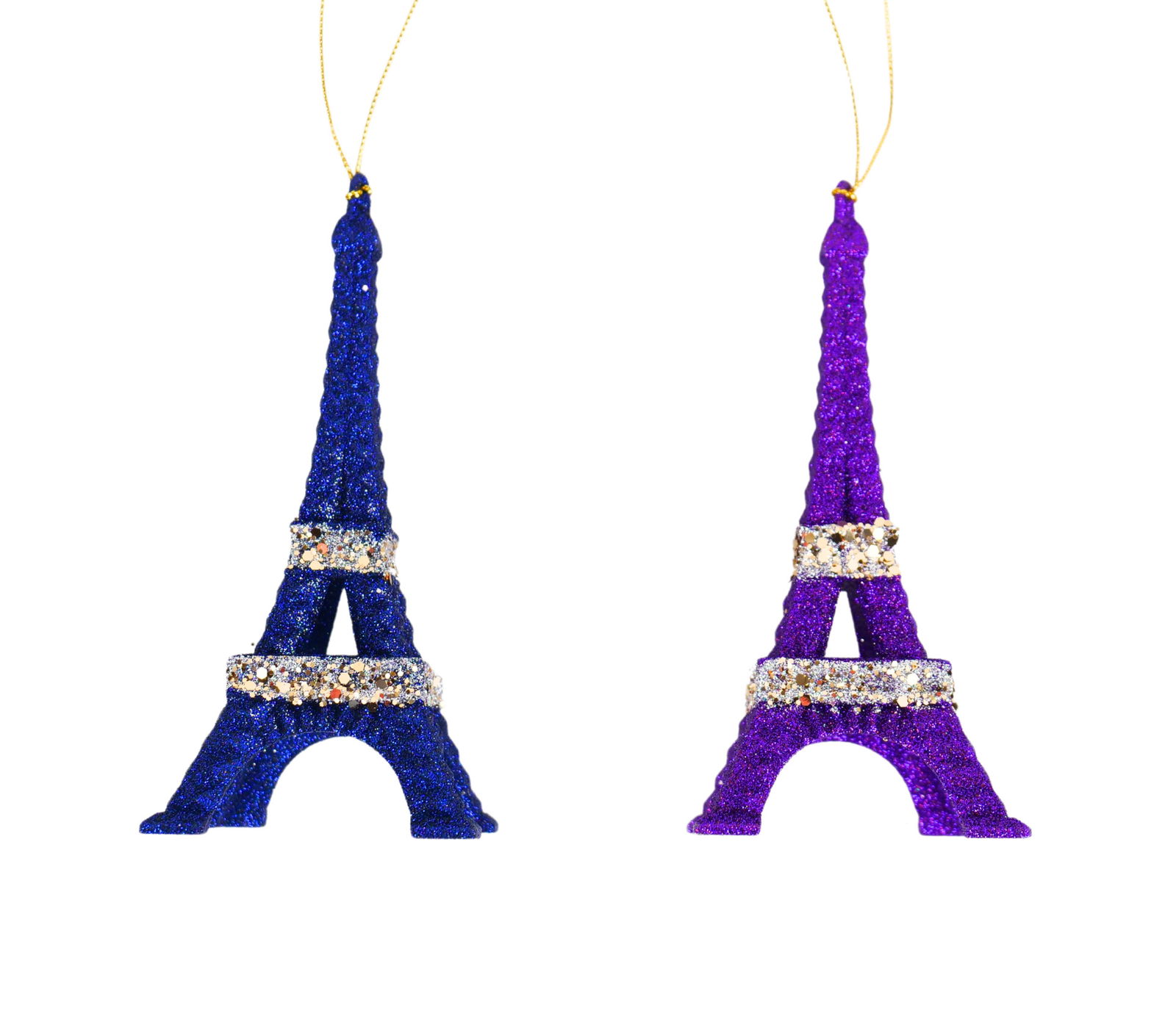 6 inch Eiffel Tower Ornament X 2. V 5x5x10 cm kerstornament - Kurt S. Adler