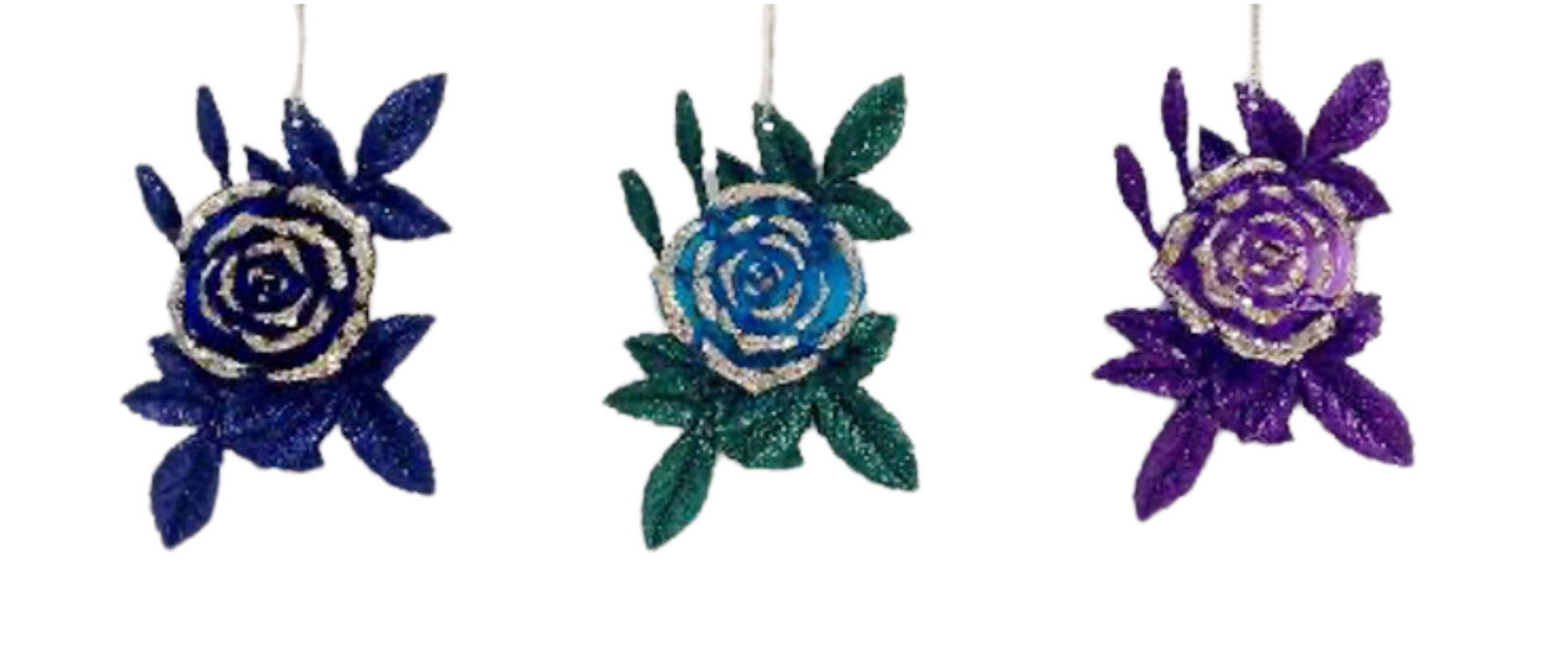 5.9 inch Rose Orna X 3. 5x5x10 cm kerstornament - Kurt S. Adler