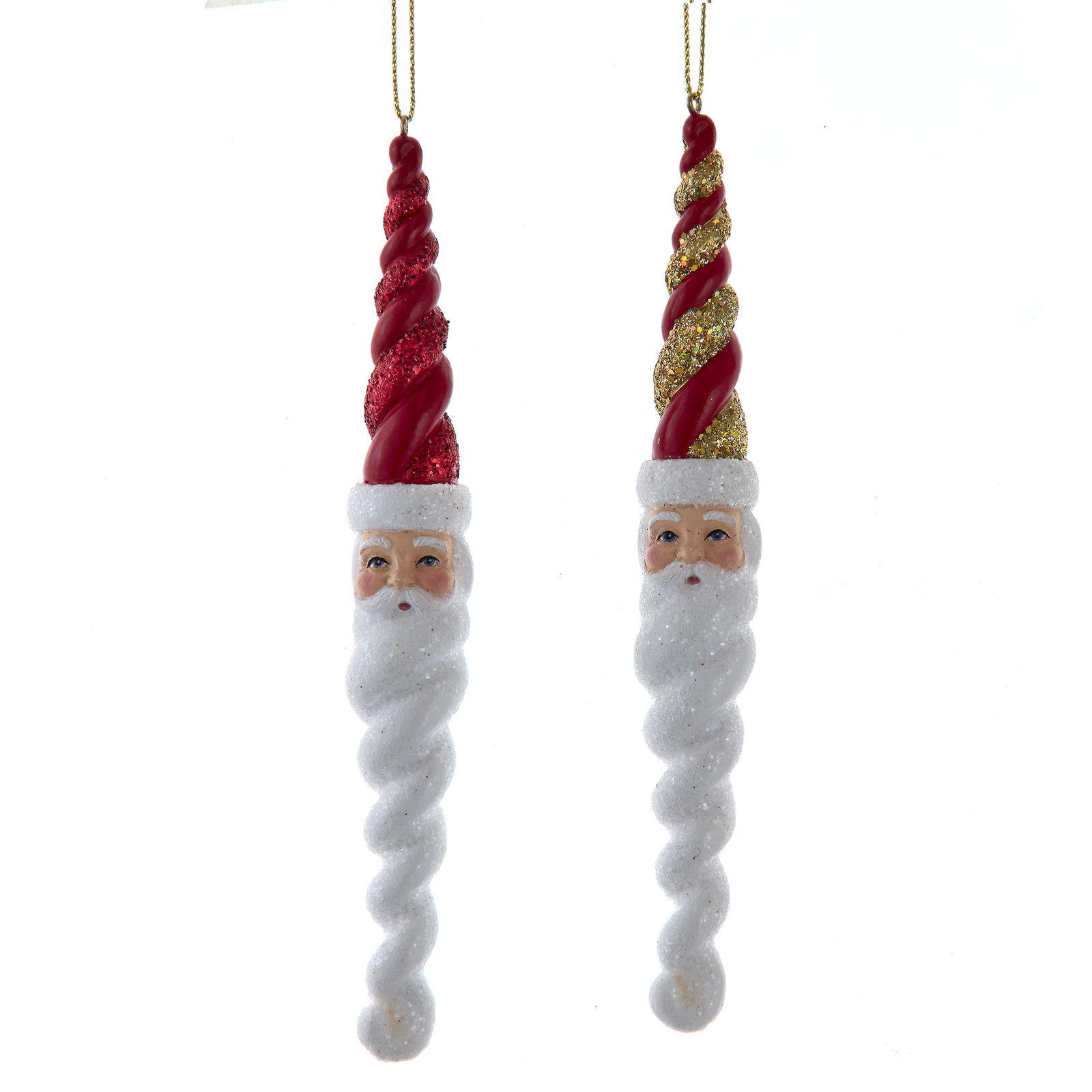 Resin rood/goud santa icicle 2A 16 cm ornament Kurt S. Adler - Kurt s adler