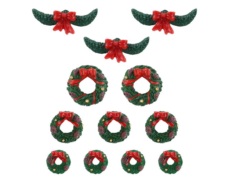 Lemax Garland and wreaths, set of 12 - 