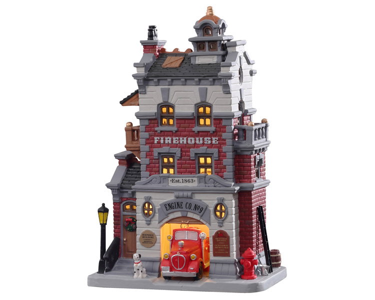 Engine company no. 9 b/o led Kersthuisje LEMAX - Lemax