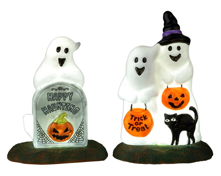 Lemax Happy Halloween Ghosts Set Of 2 battery operated (4.5V) Kerst  - 