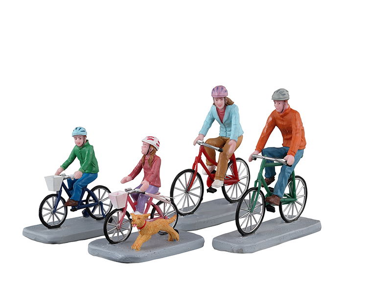 Family Bike Ride Set Of 4 - Family Bike Ride Set Of 4 -