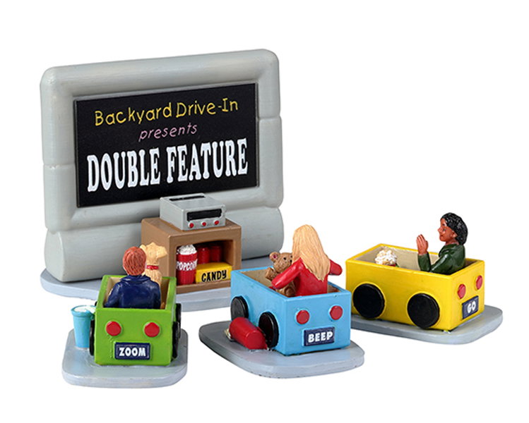 Lemax Backyard Drive-In Set Of 4 Kersthuisje  - 