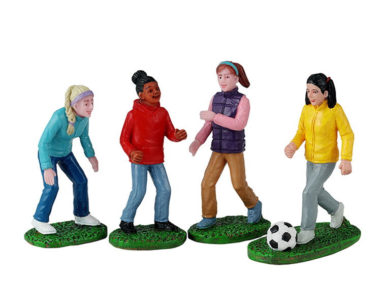 Lemax - Girls Soccer Game - Set van 4