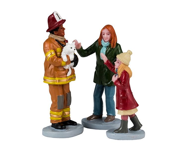 Lemax - Fireman To The Rescue - Set van 3