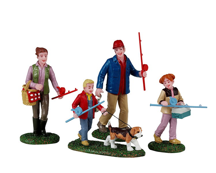 Lemax - Family Fishing Day - Set van 4