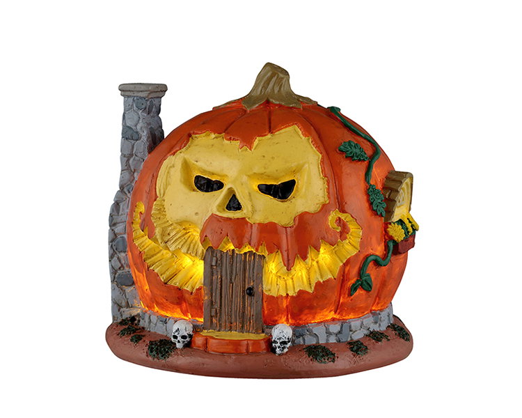 Lemax Pumpkin skull house, ac adaptable (not included) ornament  - 