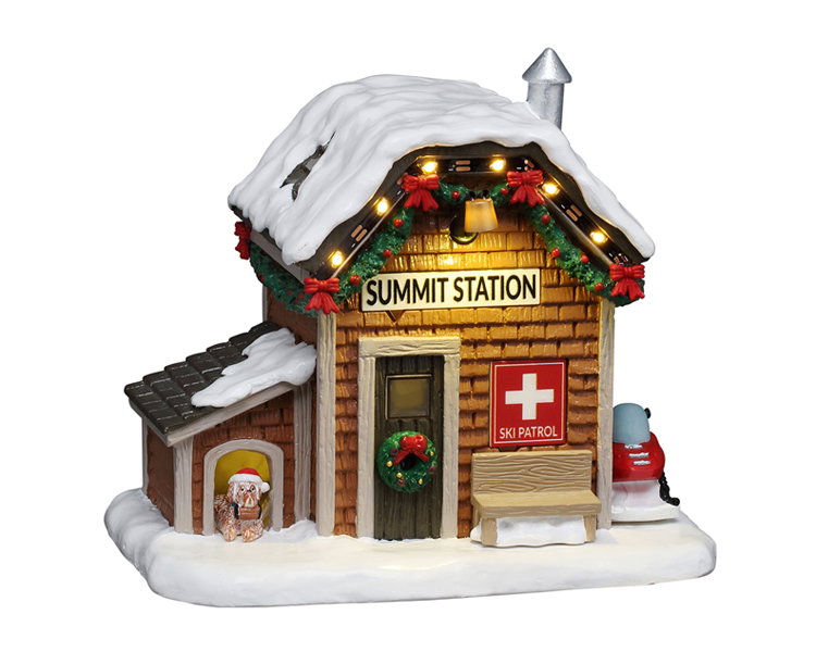 Lemax Ski patrol summit station, ac adaptable (not included) ornament  - 