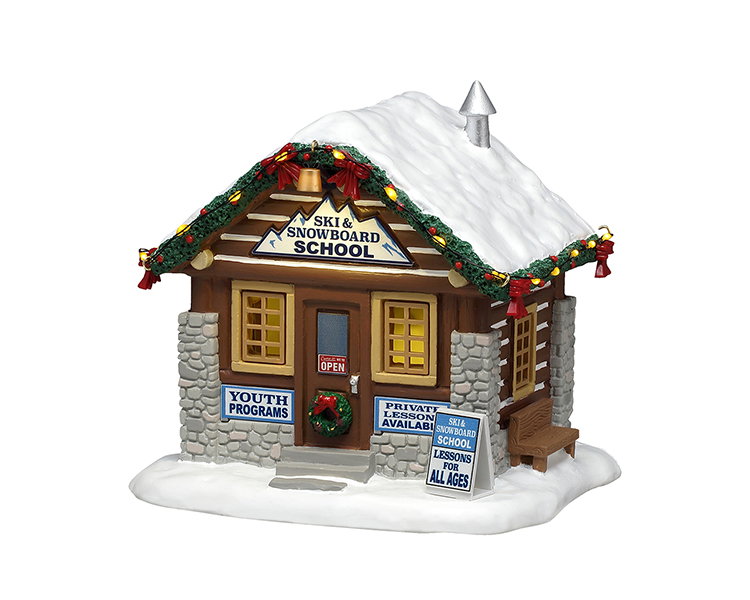 Lemax Ski & snowboard school, ac adaptable (not included) ornament  - 
