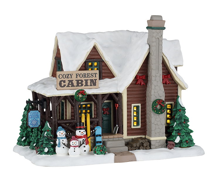 Lemax Cozy forest cabin, incl. adaptor 44338, 100 ma (white) ornament  - 