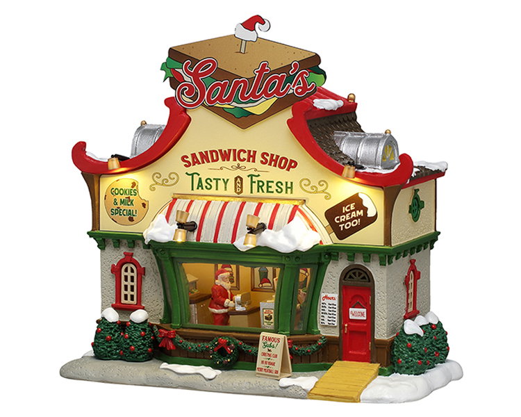Lemax Santa's sandwich shop, b/o (4.5v) ornament  - 