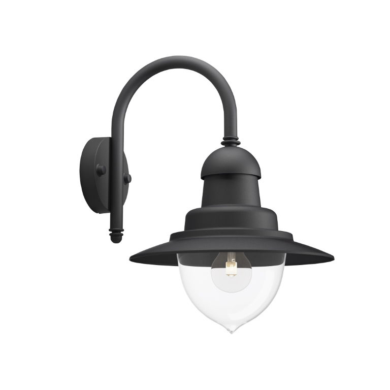 Raindrop buitenwandlamp 1 lichts zwart Philips