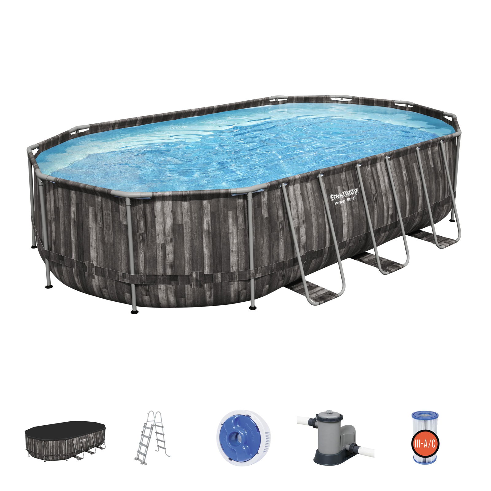 Oval Pool Set 20 x 12 x 48 6.10m x 3.66m x 1.22m Bestway