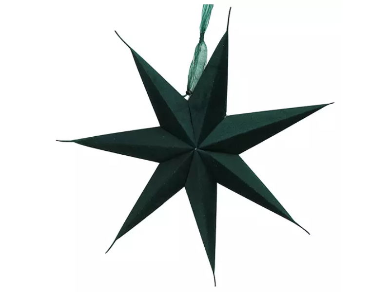Papier ster velvet 60 cm, groen - Buitengewoon de Boet