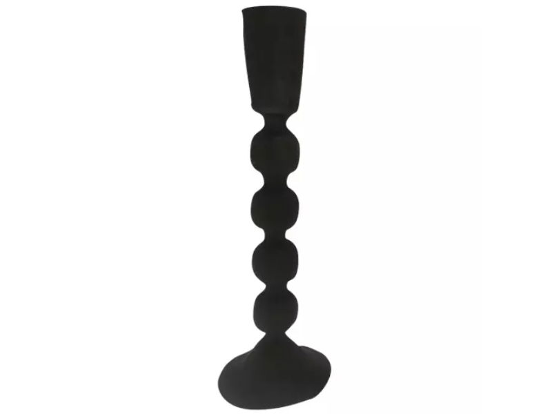 Kandelaar bollen l zwart, 21 cm - Buitengewoon de Boet