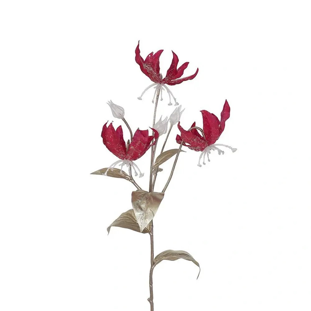 Gloriosa lily tak rood 64 cm kunsttak Buitengewoon de Boet - Buitengewoon de boet