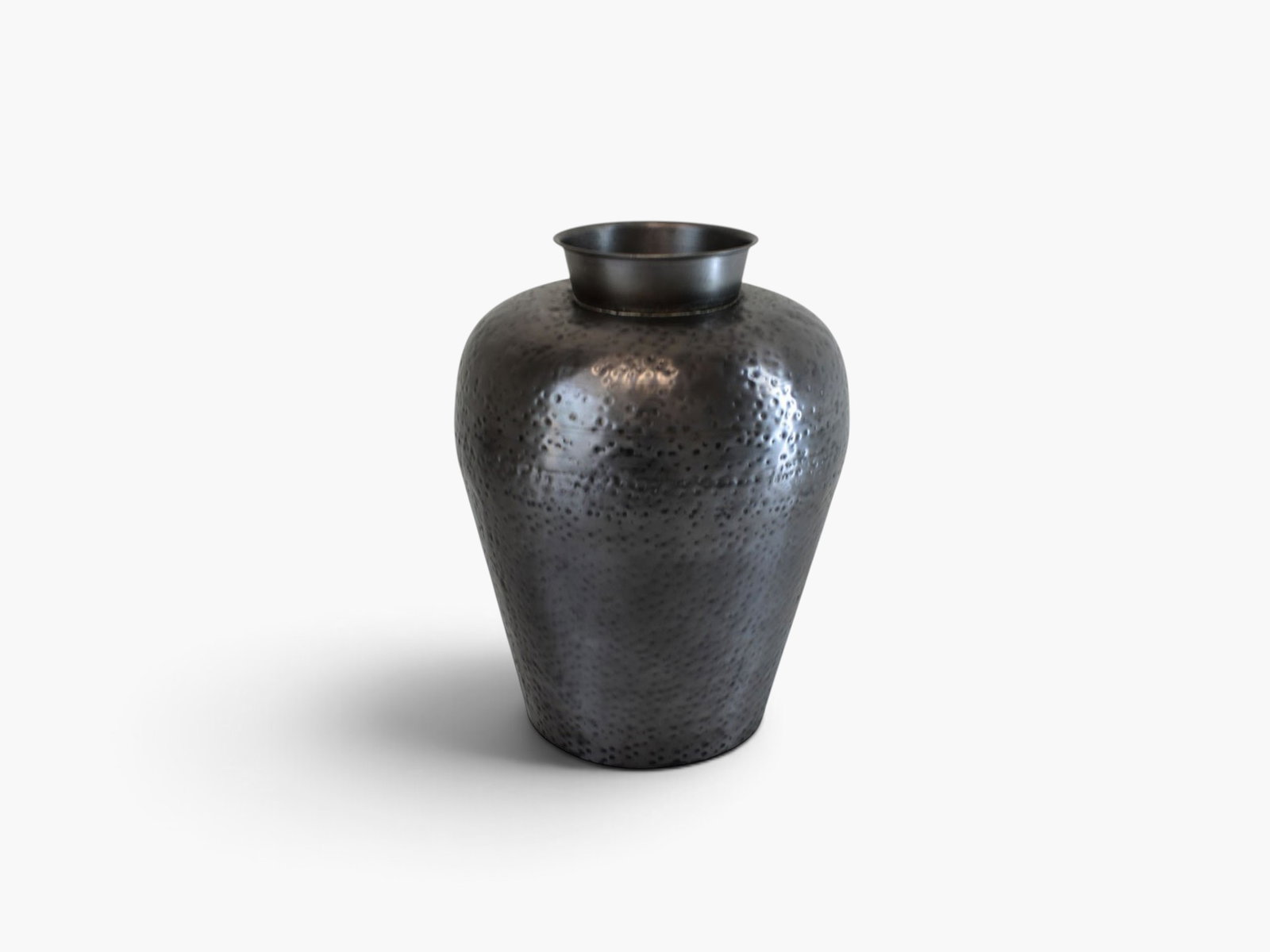 Iron round vase slvr L 39x51cm Buitengewoon de Boet - Buitengewoon de boet