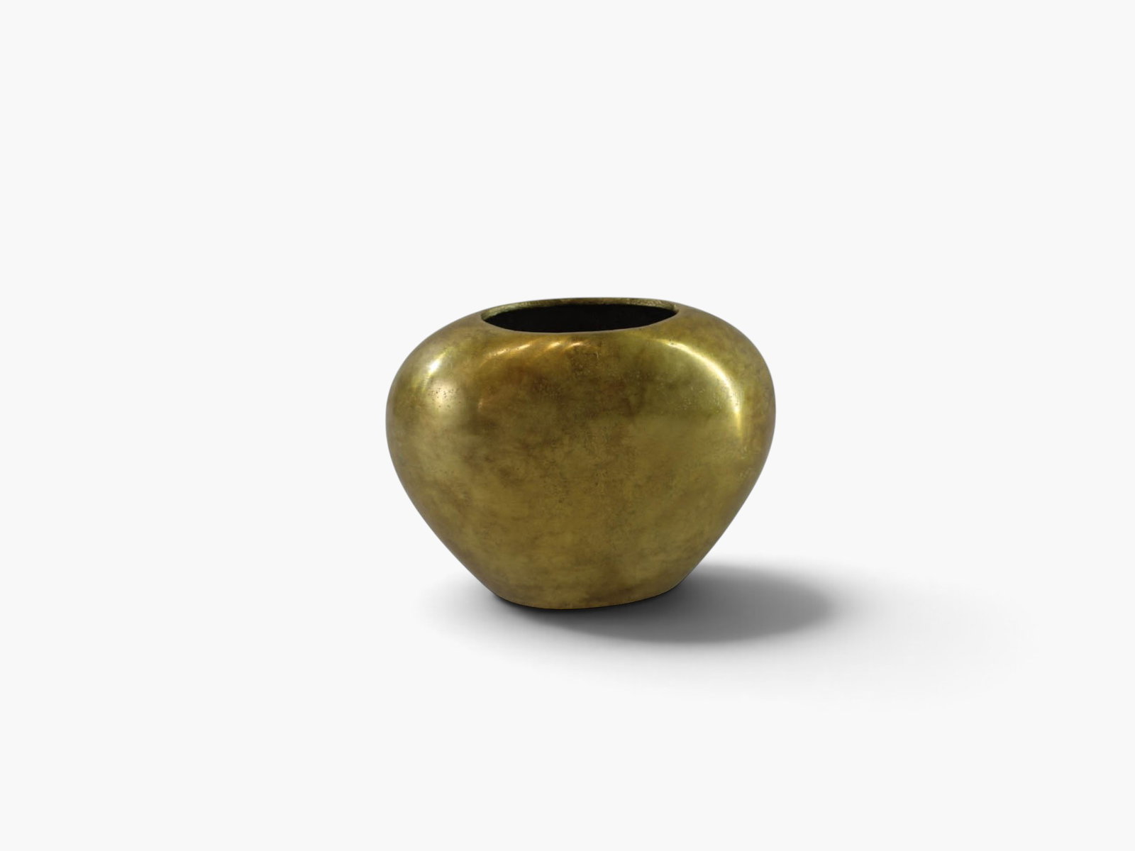 Aluminium Oval vase Ant.gld S 24x13x17cm Buitengewoon de Boet - Buitengewoon de boet