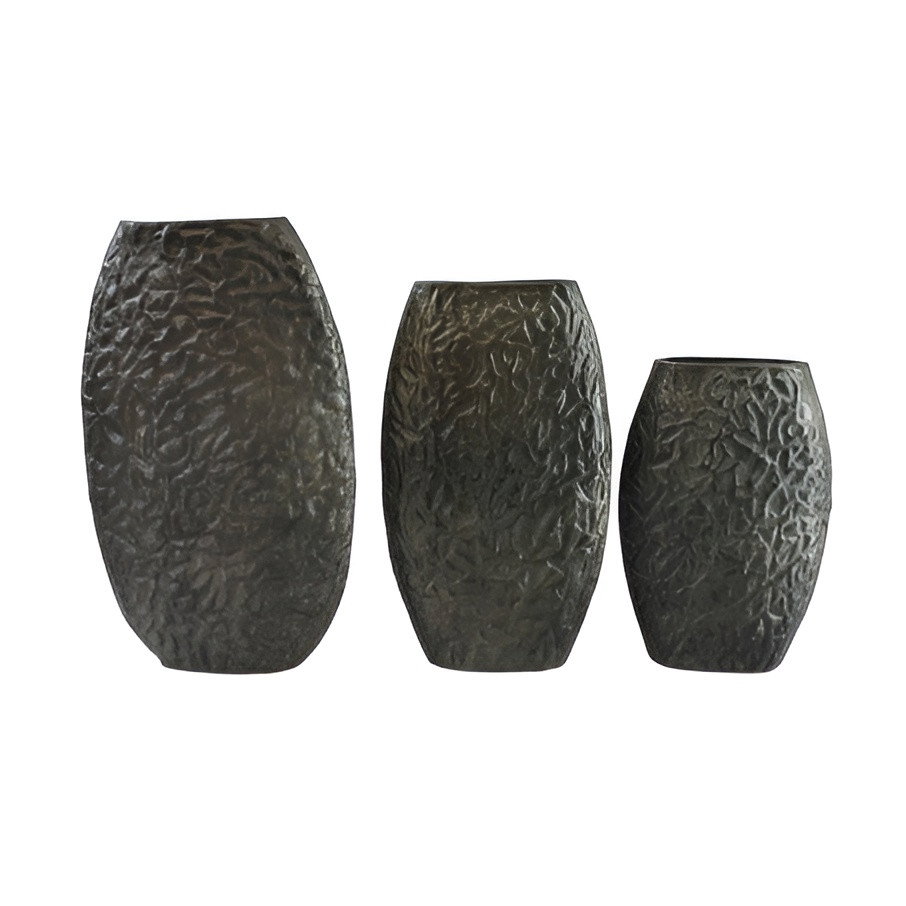 Aluminium long vase Sm.Black M 32x48cm 1 stuk Buitengewoon de Boet - Buitengewoon de boet