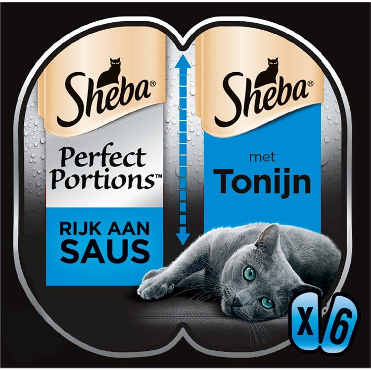 Sheba Perfect Portions Tonijn in Saus 3 x 2 stuks