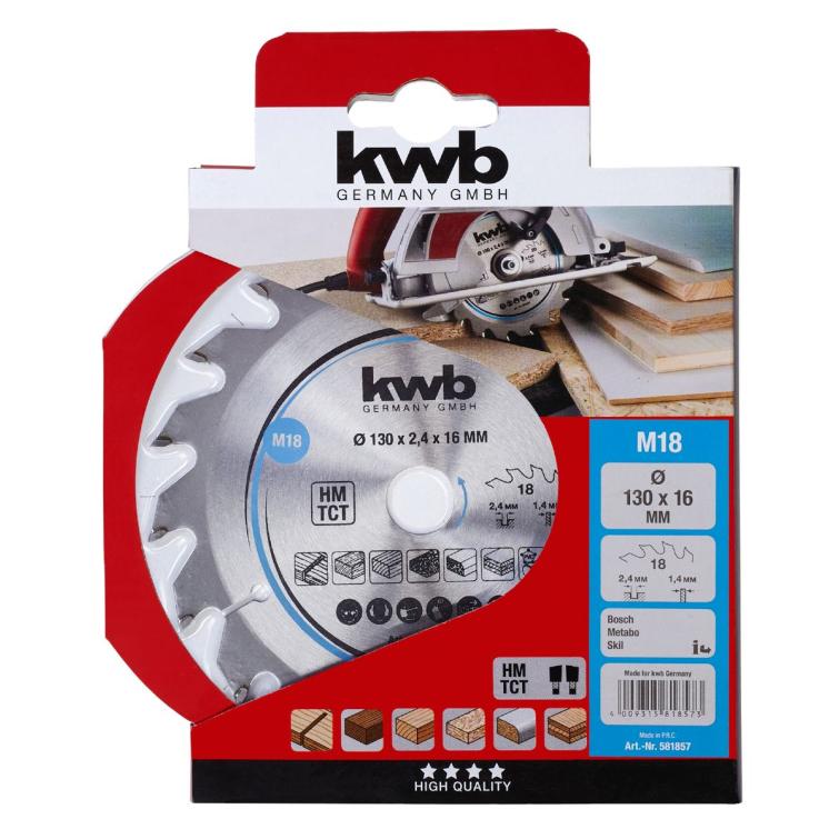 Kwb Cirkelzaagblad hm 130×16 18m I