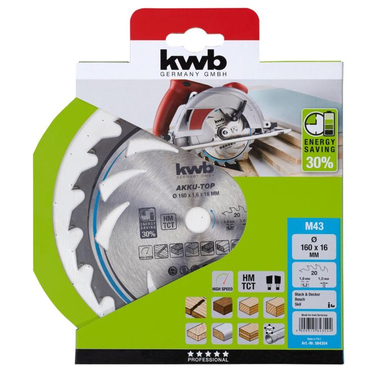 Kwb Cirkelzaagblad hm 160×16 43m