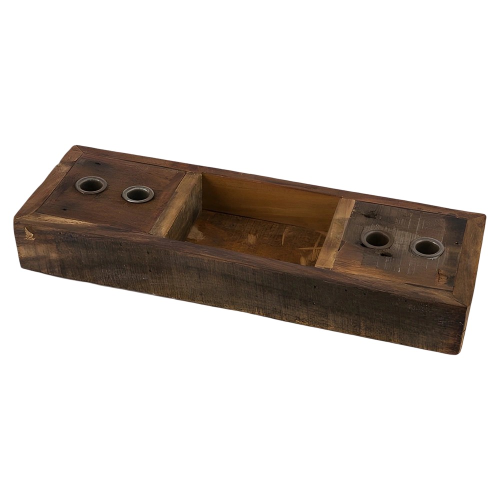 Dinerkaarshouder hout 4 kaarsen 46x16 cm Gehlmann - Gehlmann